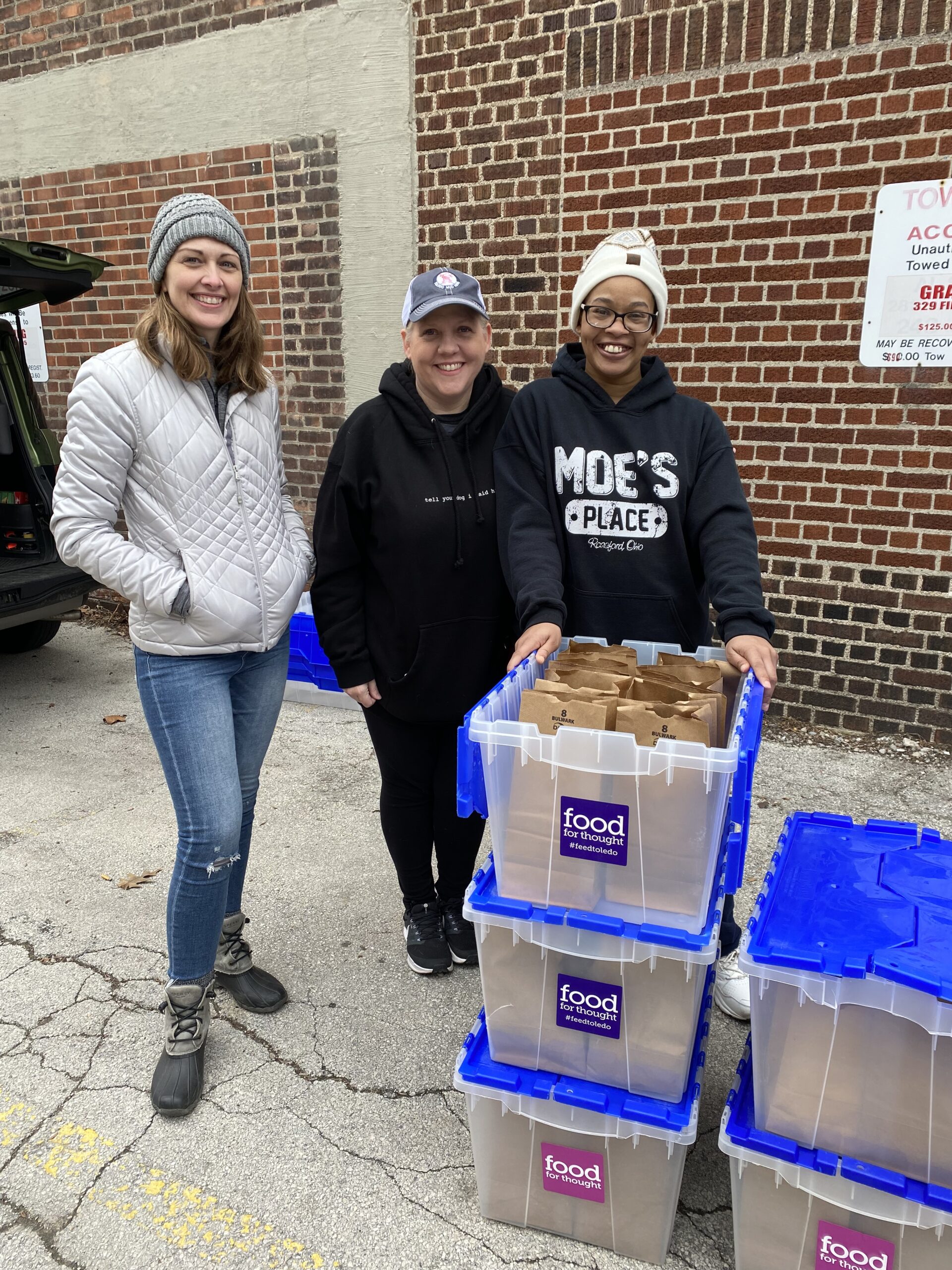 Food For Thought volunteers serving downtown