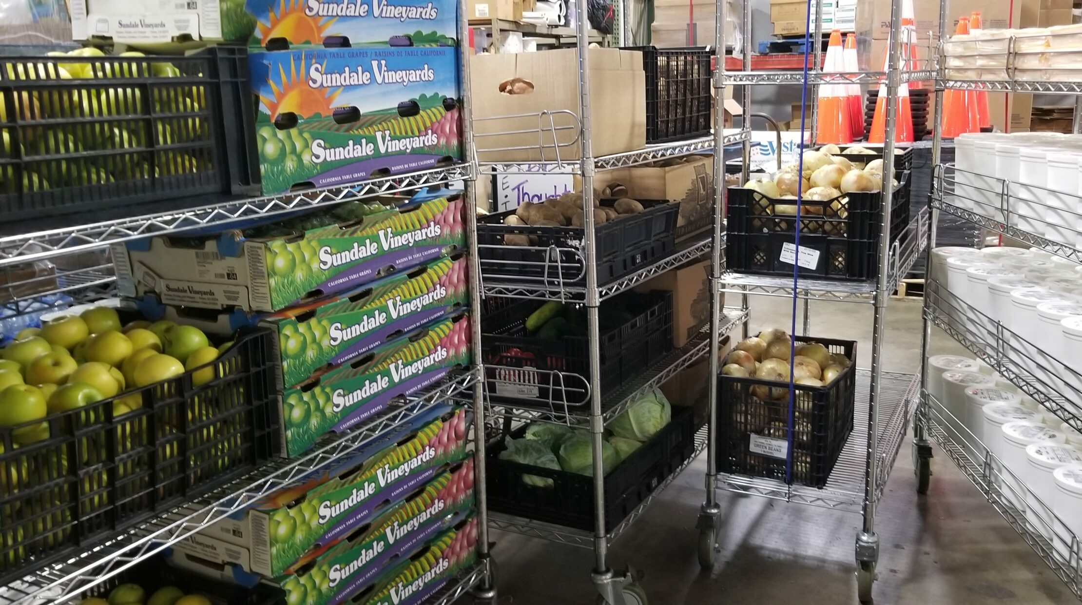 Food For Thought warehouse shelves